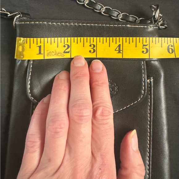 Rustic Couture Black Faux leather purse with chain strap. - Picture 14 of 16